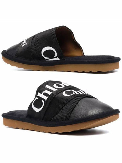 Woody Logo Strap Canvas Slippers Black - CHLOE - BALAAN 2