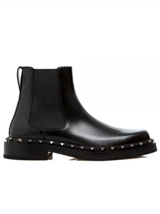 Rockstud Leather Chelsea Boots Black - VALENTINO - BALAAN 2