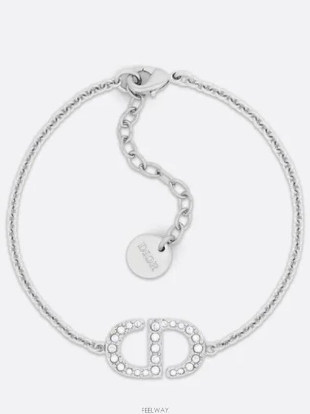 Petit CD Metal Crystal Bracelet Silver - DIOR - BALAAN 2