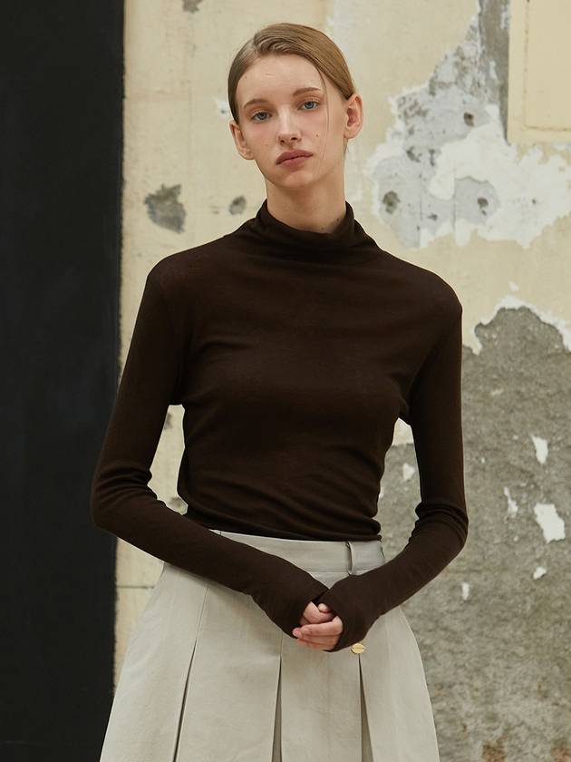 BASIC TURTLENECK TOP BROWN - ANOETIC - BALAAN 1