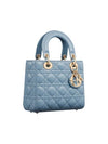 Lady My ABCDior Cannage Small Lambskin Tote Bag Blue - DIOR - BALAAN 1