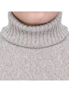 Embroidered Logo Cashmere Wool Turtleneck Beige - AMI - BALAAN 6