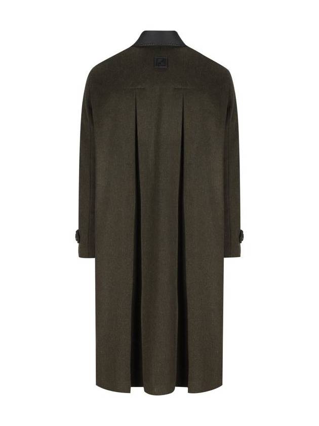 Mohair Wool Single Coat Green - FENDI - BALAAN 3