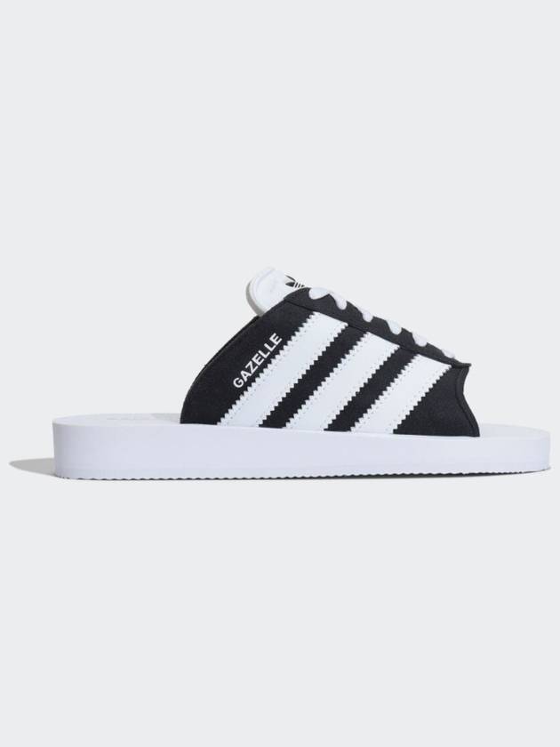 Adidas Gazelle Beach Slides Core Black White JQ7421 - ADIDAS ORIGINALS - BALAAN 1