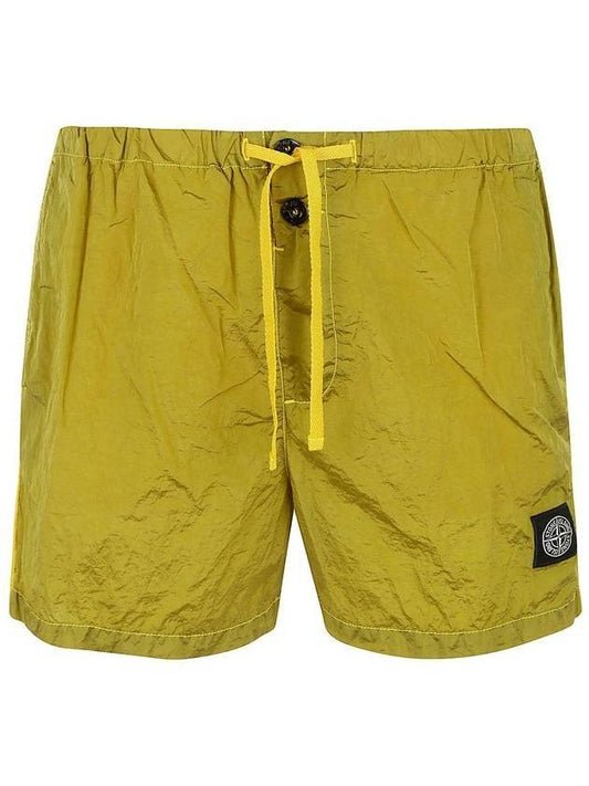 Wappen Patch Nylon Metal Swim Shorts Yellow - STONE ISLAND - BALAAN.