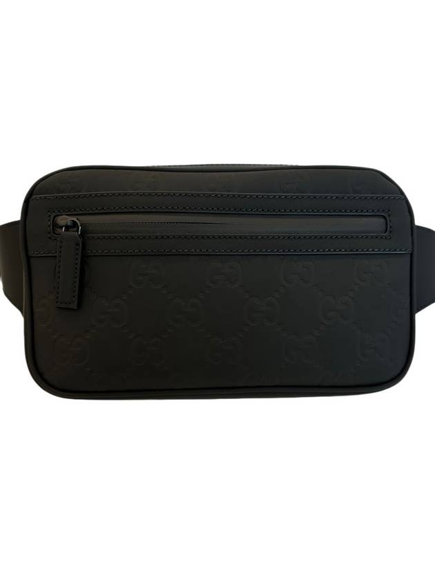 GG Rubber Effect Leather Belt Bag Black - GUCCI - BALAAN 3