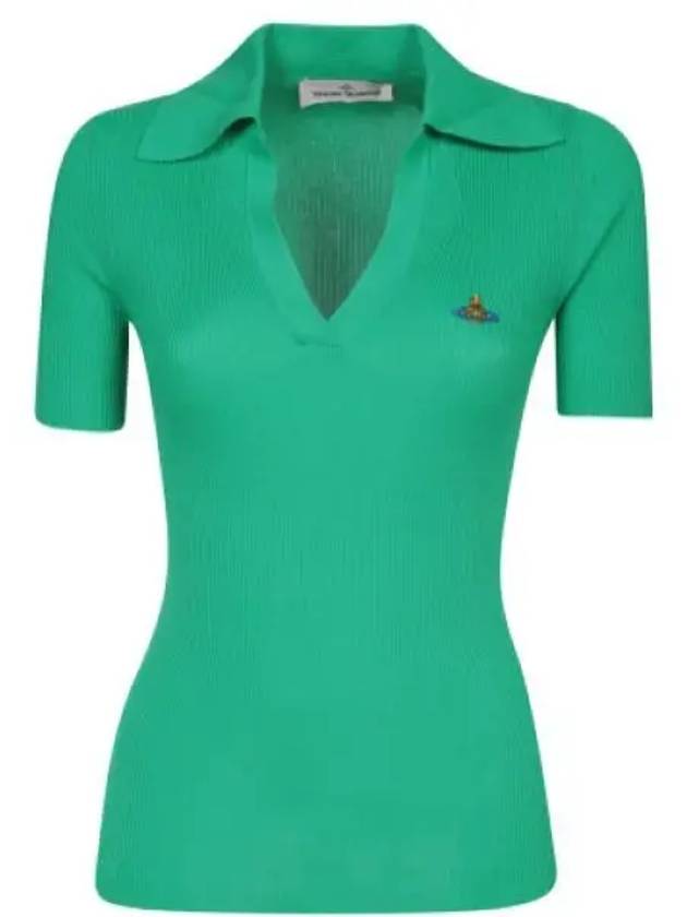 Marina Polo Knit Top Green - VIVIENNE WESTWOOD - BALAAN 2