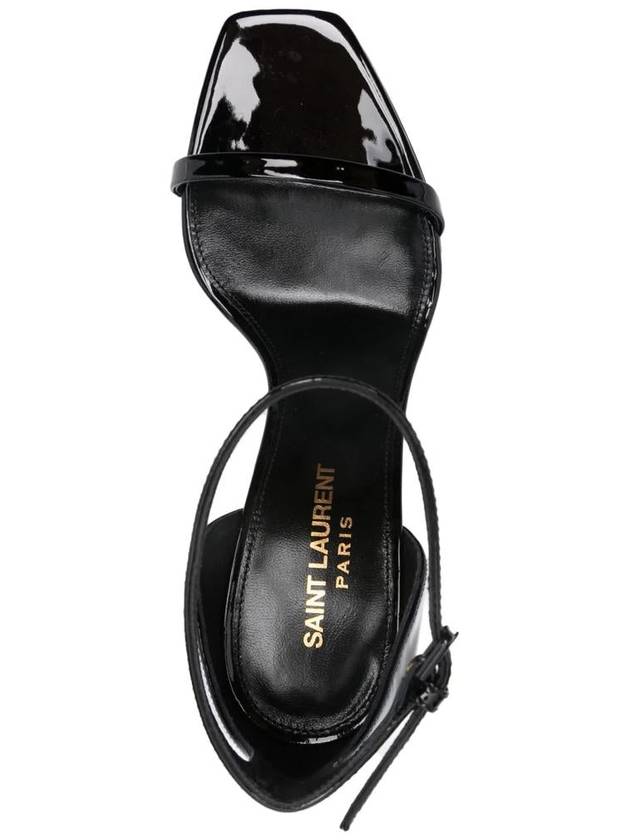 Opium Gold YSL Logo Open Toe Sandal Heels Black - SAINT LAURENT - BALAAN 5