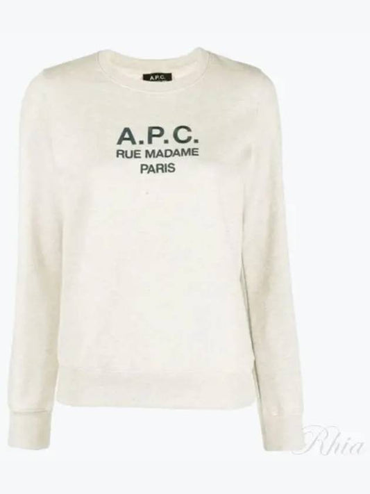 Women's Tina Logo Sweat Sweatshirt Heather Ecru - A.P.C. - BALAAN 2