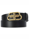 BB Logo Leather Belt Black - BALENCIAGA - BALAAN 2