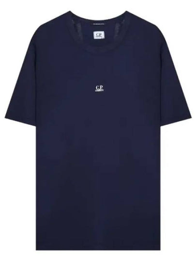 Logo Print Short Sleeve T-Shirt Navy - CP COMPANY - BALAAN 2