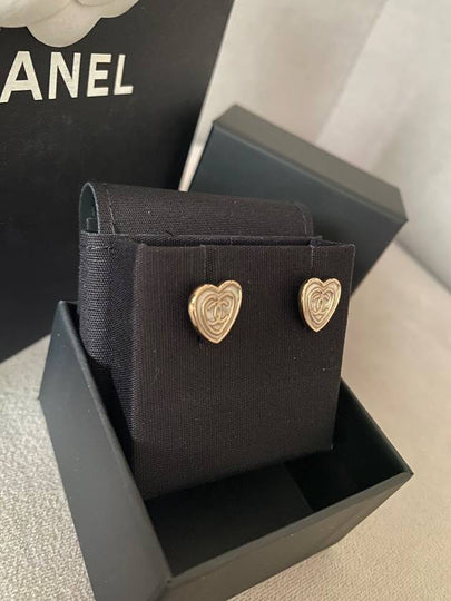 CC logo heart earrings pearl gold earringsABD346 - CHANEL - BALAAN 2