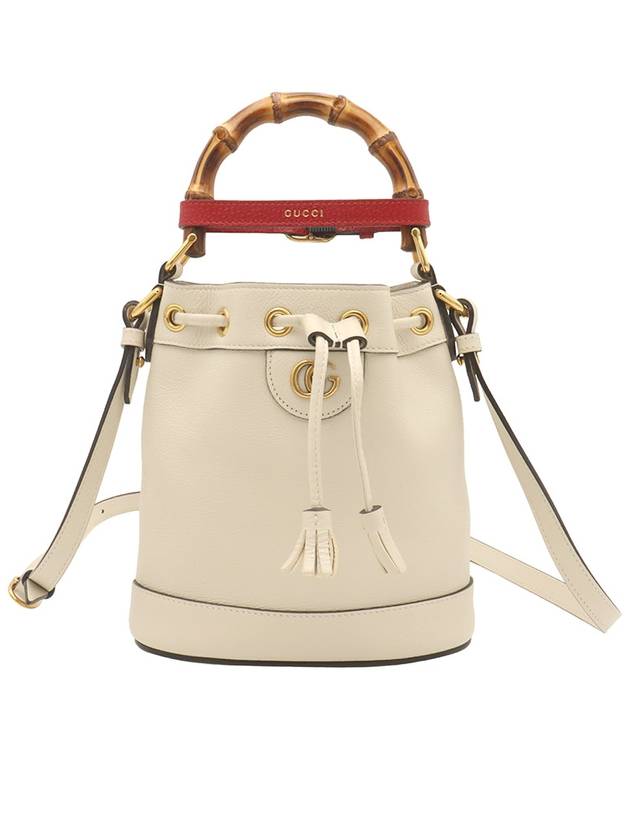 Ivory Diana Bamboo Leather Mini Bucket 2WAY 724667 - GUCCI - BALAAN 1