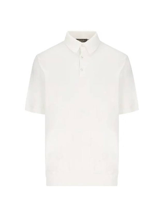 Men's Cotton Short Sleeve PK Shirt White - LORO PIANA - BALAAN 1