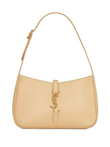 Le 5 A 7 Smooth Leather Hobo Shoulder Bag Beige - SAINT LAURENT - BALAAN 1