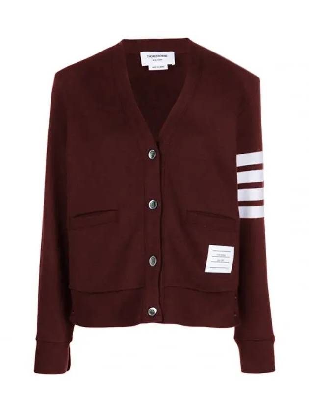 4-Bar Loopback Jersey Cardigan Red - THOM BROWNE - BALAAN 3