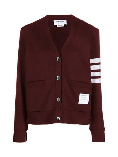 4-Bar Loopback Jersey Cardigan Red - THOM BROWNE - BALAAN 1