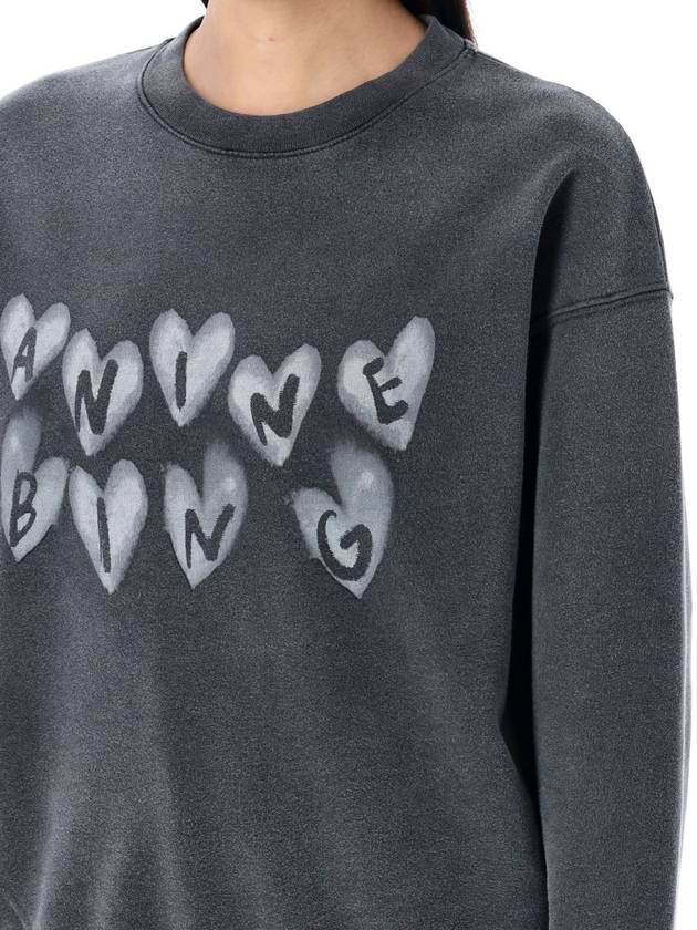 Spencer Heart Sweatshirt Washed Black - ANINE BING - BALAAN 4