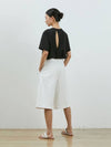 Back slit wrap loose tshirt black - RYUL+WAI: - BALAAN 3