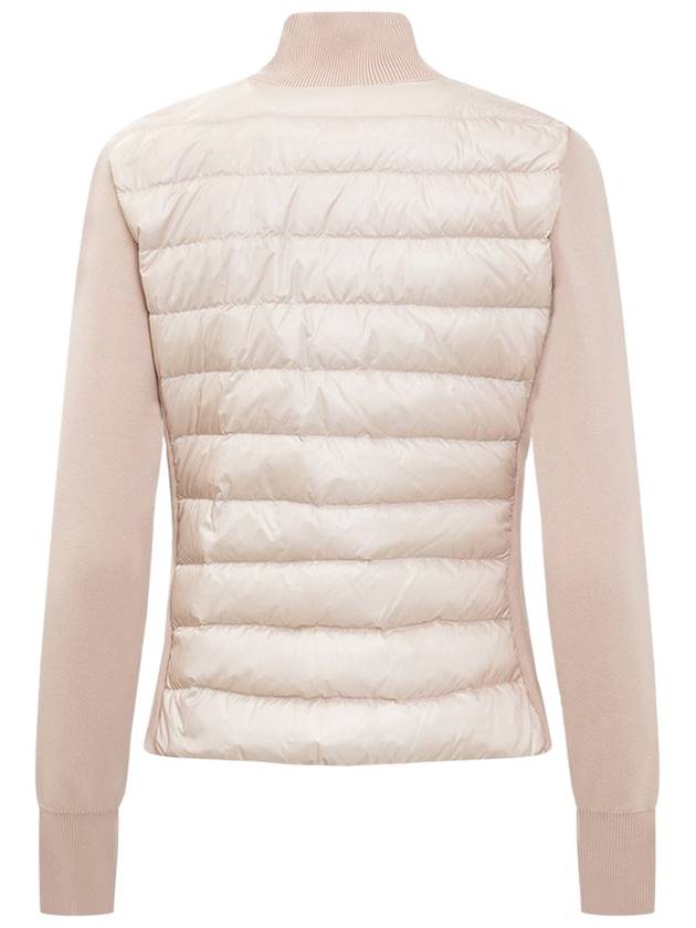 Logo Padded Wool Cardigan Pink - MONCLER - BALAAN 4