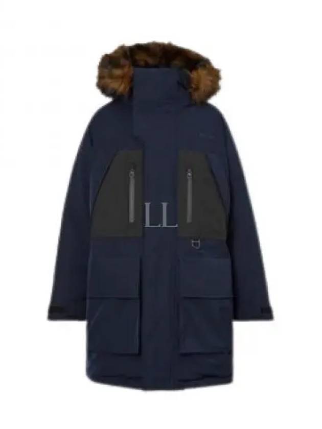 Faux Fur-Trimmed Oversized Parka Navy - BURBERRY - BALAAN 2