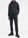 Wappen Patch Cotton Fleece Hoodie Navy - STONE ISLAND - BALAAN 7