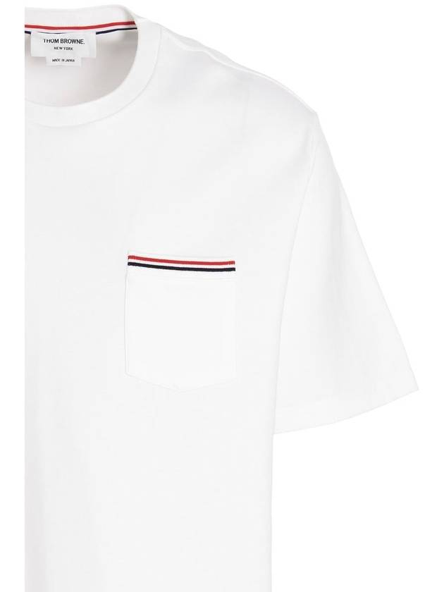 Cotton Oversized Pocket Short Sleeve T-Shirt White - THOM BROWNE - BALAAN 4