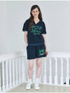 Summer Knit Collar Short Sleeves T Shirt Navy - METAPHER - BALAAN 3