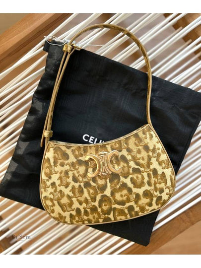 Leopard Print Medium Tilly Triomphe Canvas Shoulder Bag Brown - CELINE - BALAAN 2