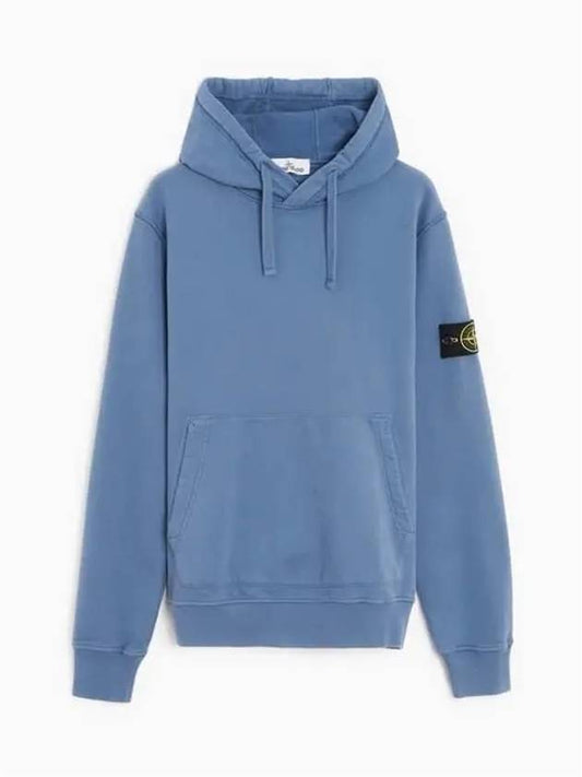 Wappen Patch Cotton Fleece Hoodie Avio Blue - STONE ISLAND - BALAAN 2