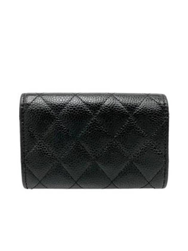 Classic Card Holder Grained Calfskin Silver Black - CHANEL - BALAAN 9