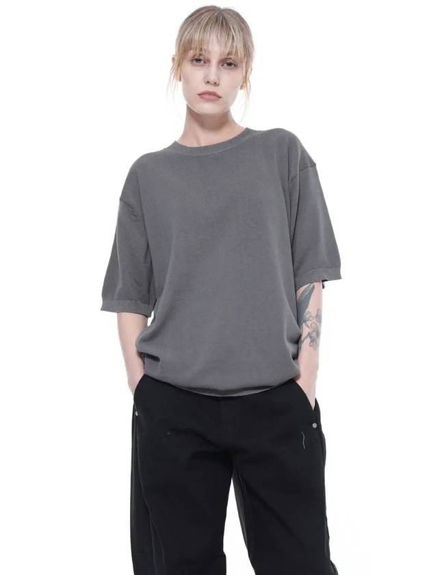 Women s LBRHK CH Linen Basic Round Half Knit Charcoal - CHANCE'S NOI - BALAAN 1