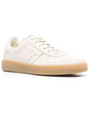 Logo Leather Low-Top Sneakers White - TOM FORD - BALAAN 3