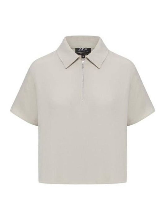 half zip-up short sleeve PK shirt gray - A.P.C. - BALAAN 1
