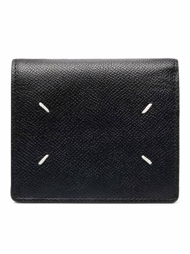 Stitch Logo Compact Bifold Half Wallet Black - MAISON MARGIELA - BALAAN 3