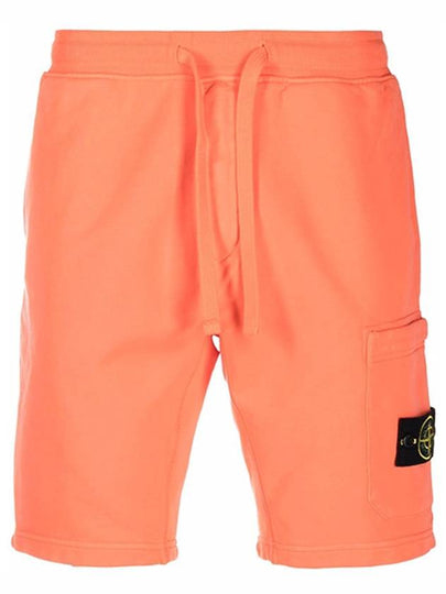 Waffen Patch  Fleece Bermuda Shorts Orange - STONE ISLAND - BALAAN 2