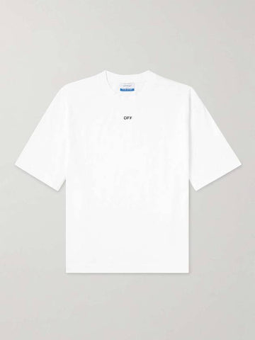 logo cotton jersey t-shirt OMAA120C99JER0050110 B0080990011 - OFF WHITE - BALAAN 1