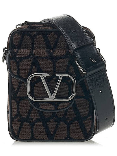 V Logo Toile Iconographe Cross Bag Brown - VALENTINO - BALAAN 2