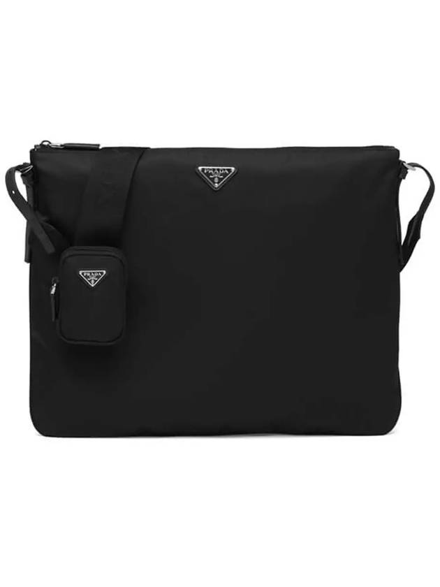 Tesuto Triangle Logo Cross Bag Black - PRADA - BALAAN 3