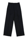 Gabardine Wool Loose Fit Wide Pants Black - AMI - BALAAN 2