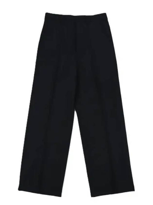 Gabardine Wool Loose Fit Wide Pants Black - AMI - BALAAN 2