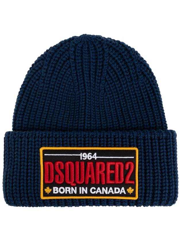 Dsquared2 Cap With Logo, Men's, Navy Blue - DSQUARED2 - BALAAN 1