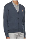 Fox Head Logo Classic Wool Cardigan Blue Melange - MAISON KITSUNE - BALAAN 5