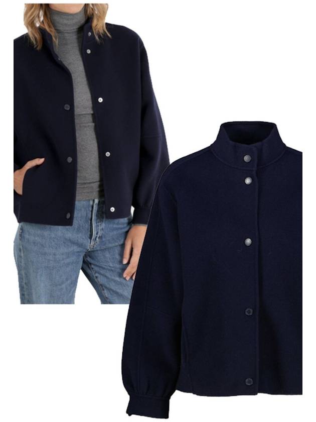 Agitare Wool Bomber Jacket Navy - MAX MARA - BALAAN 10