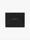 Smooth Leather Classic Logo Card Wallet Black - SAINT LAURENT - BALAAN 4