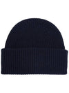 Alben Logo Virgin Wool Beanie Navy - MAX MARA - BALAAN 3