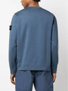 Logo Patch Cotton Crew Neck Sweatshirt Avio Blue - STONE ISLAND - BALAAN 4