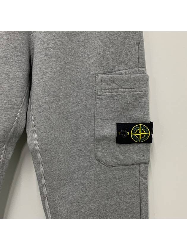 Kids Logo Patch Cotton Training Pants Grey - STONE ISLAND - BALAAN 5