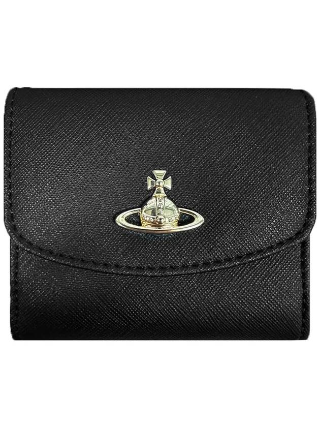 ORB Logo Half Wallet Black - VIVIENNE WESTWOOD - BALAAN 3