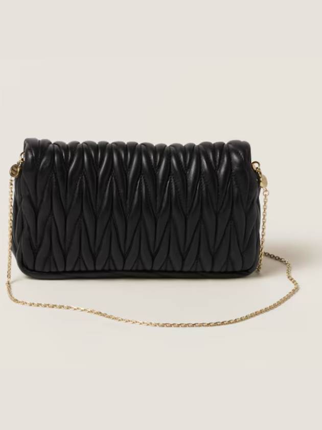 Matelasse Nappa Leather Logo Mini Bag Black - MIU MIU - BALAAN 4